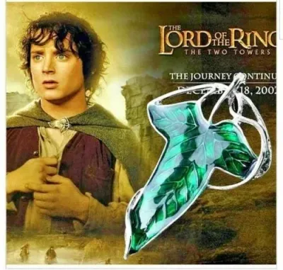 Green Leaves of Lorien Brooch Necklace for Men Women Green Leaves of Lorien Brooch Necklace for Men Women