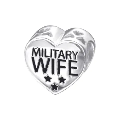 Military Wife Sterling Silver Beads/Charm, I love my Wife ; Wife No 1; Birthday ,Anniversary Gift Military Wife Sterling Silver Beads/Charm, I love my Wife ; Wife No 1; Birthday ,Anniversary Gift