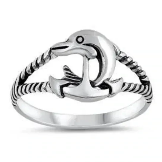 Sterling Silver Anchor Ring