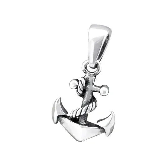 Anchor Pendant Charm 925 Sterling Silver ; Navy Mom Mother's Day Gift