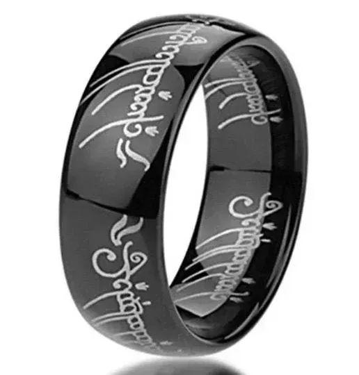 Lord Rings One Magic King Black Tungsten Carbide