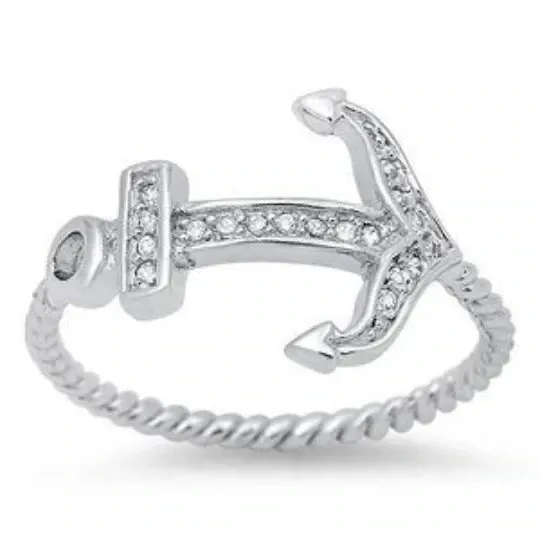 Sterling Silver Anchor Ring