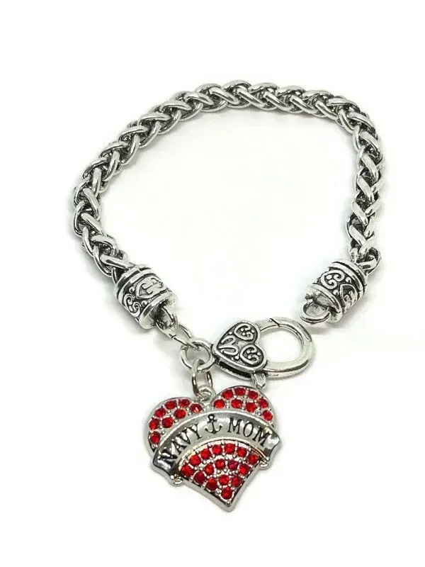Navy Mom Bracelet ,Christmas Gift , Mother's day Valentine Gift,