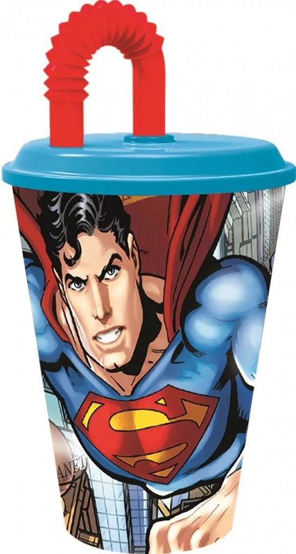 Superman Savior Strohhalm Glas, Kunststoff 430 ml Superman Savior Strohhalm Glas, Kunststoff 430 ml