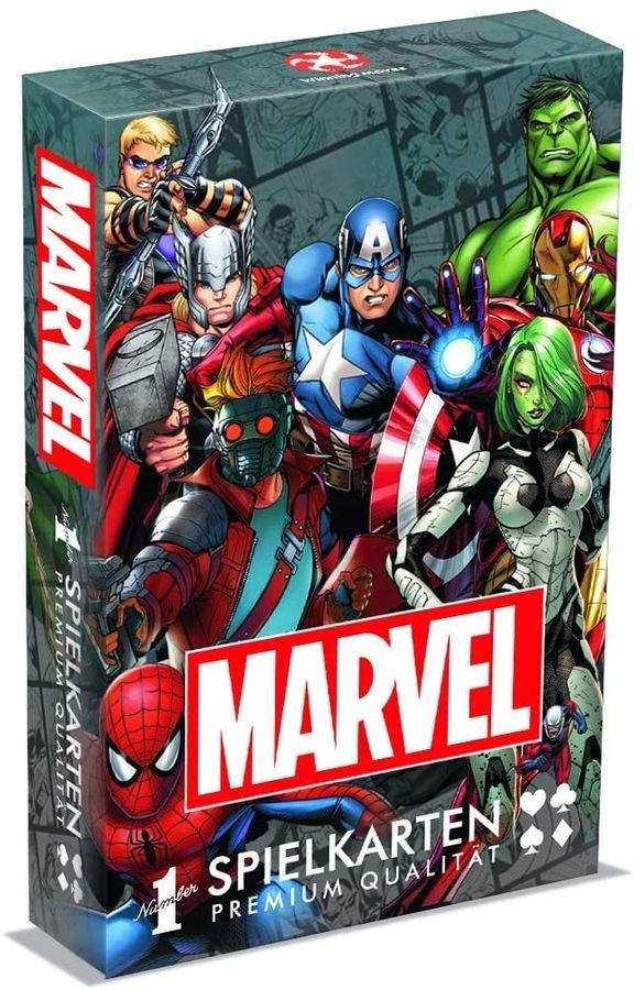 Winning Moves 30638 - Number 1 Spielkarten - Marvel Universe im Display (12 Stck) - Kartenspiel