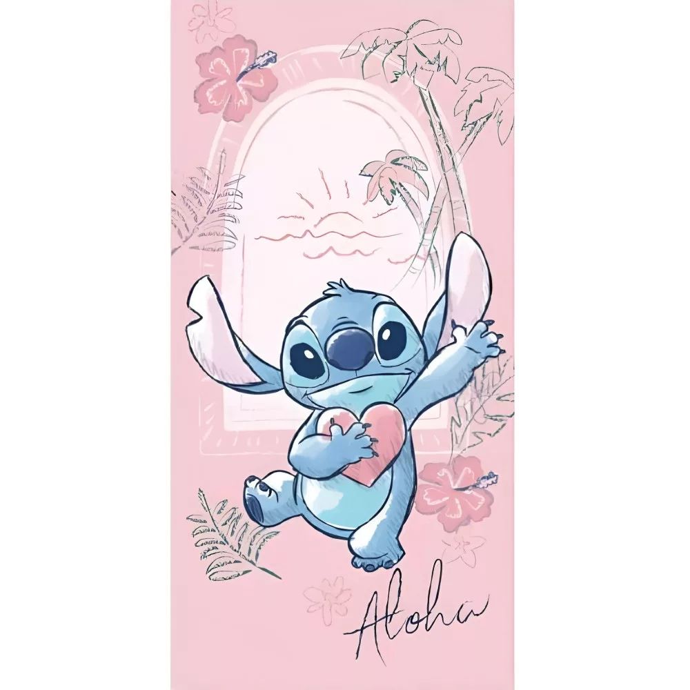 Disney Lilo und Stitch Heart Badetuch, Strandtuch 70x140 cm (Fast Dry)