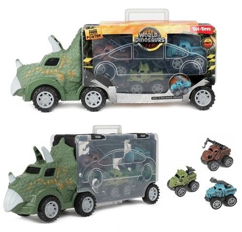 WORLD OF DINOSAURS Dinotruck mit 3x Auto Pull Back 11,5x27cm