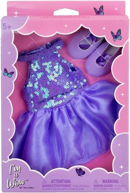 I'm a Girly - I'm a Wow Outfit Shiny Purple Sequin Box (for 14 I'm a Girly - I'm a Wow Outfit Shiny Purple Sequin Box (for 14" Doll)