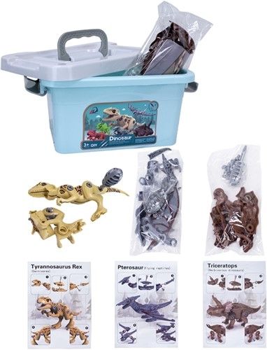Dinosaurier Bausatz 3er-Pack im Koffer 10x20cm