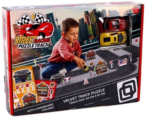 Street Racing Puzzle Track Velvet Track Puzzle + 2 Cars 30x22x5,5cm Street Racing Puzzle Track Velvet Track Puzzle + 2 Cars 30x22x5,5cm