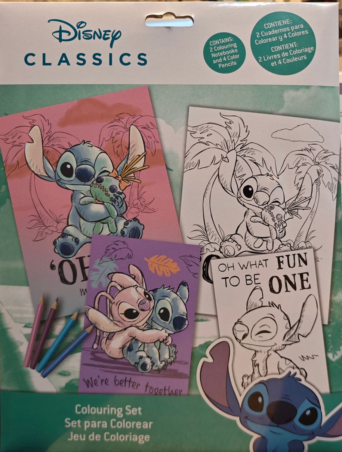 Disney Lilo und Stitch Malset 2 Malbücher, 4 Buntstifte