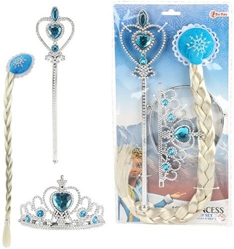 EISPRINZESSIN Set mit Geflecht, Tiara und Stabprinzessin 18x35cm EISPRINZESSIN Set mit Geflecht, Tiara und Stabprinzessin 18x35cm