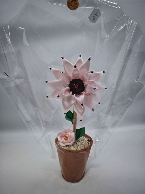 Handgefertigter stifthalter sonnenblume rosa Handgefertigter stifthalter sonnenblume rosa