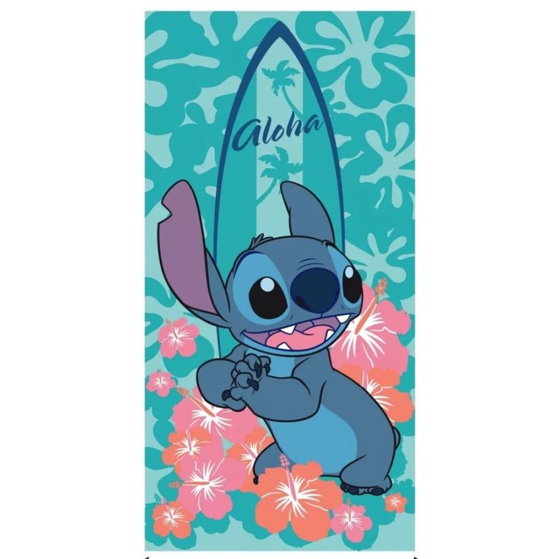 Disney Lilo und Stitch Aloha-Surfer Badetuch, Strandtuch 70x140cm (Schnelltrocknend