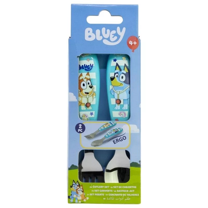 Bluey Yummy Metall ergonomisches Besteckset - 2-teilig Bluey Yummy Metall ergonomisches Besteckset - 2-teilig