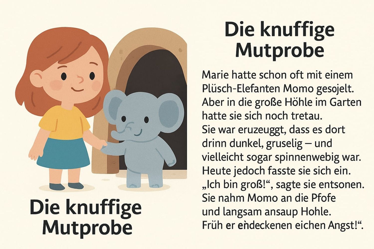 Die knuffige Mutprobe Text  Die knuffige Mutprobe Text