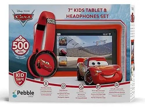 Disney Cars Pebble Gear 7" Kinder-Tablet + Kopfhörer 18x25,5cm