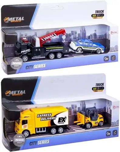 LKW Metall mit Auto / Gabelstapler 11x24cm LKW Metall mit Auto / Gabelstapler 11x24cm