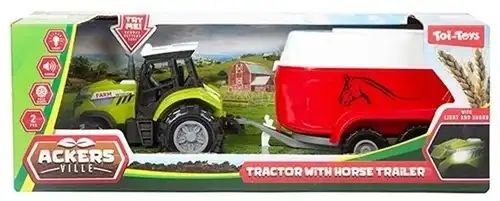 Traktor ACKERS VILLE Traktor 10cm mit Anhänger + Licht und Sound 9x25,5x8cm Traktor ACKERS VILLE Traktor 10cm mit Anhänger + Licht und Sound 9x25,5x8cm