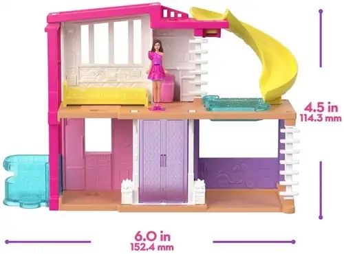 Mini Barbieland Spielset mit Puppe und Zubehör 15x22,5 cm