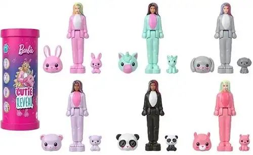 Mini Barbie Land Mini Puppe 4cm Cutie Reveal Doll 7,5x15cm