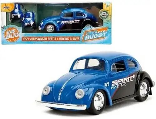 Die-Cast Punch Buggy '59 VW Beetle W/Gloves Blue 1/32 7,5x20cm
