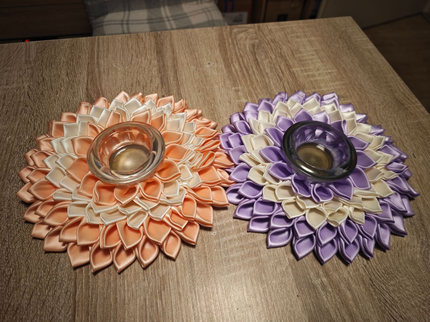 Teelicht untersetzer rosenblüten