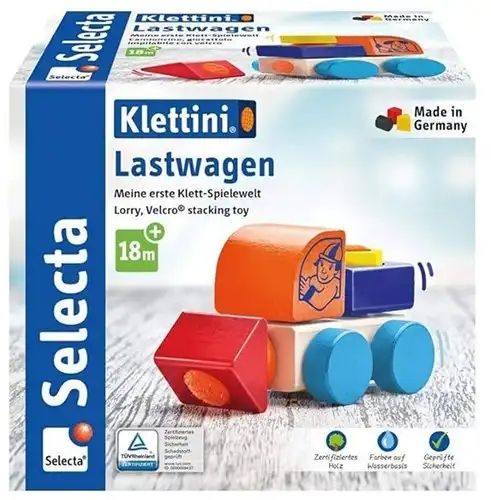 Schmidt Selecta Holz Spielzeug Klettini Lastwagen 12x14cm (Taal: Duits) Schmidt Selecta Holz Spielzeug Klettini Lastwagen 12x14cm (Taal: Duits)