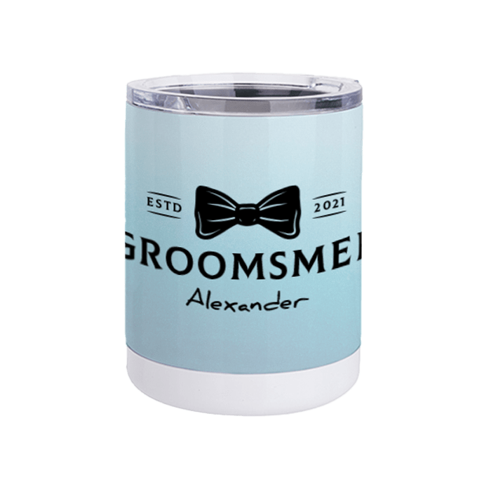 10oz stainless steel short tumbler (white and silver)