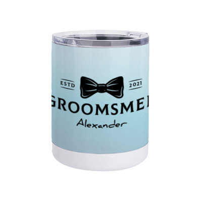 10oz stainless steel short tumbler (white and silver)