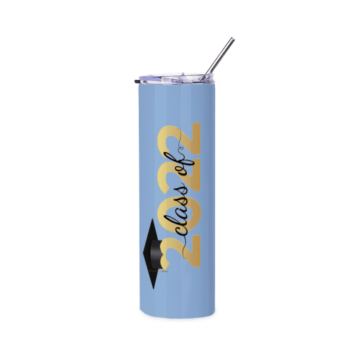 30oz straight stainless steel tumbler with straw &amp; lid