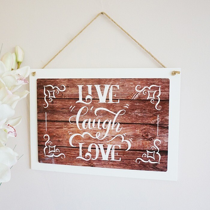 12.12&quot; x 8.58&quot; white coated wood rectangle hanging sign