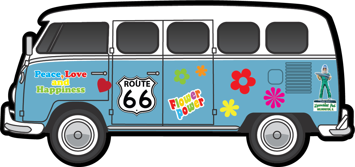 Blue 70&#39;s Van magnet