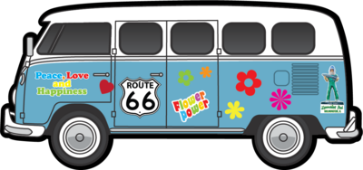 Blue 70&#39;s Van magnet