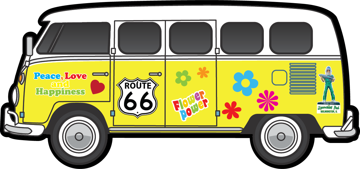 Yellow 70&#39;s Van magnet