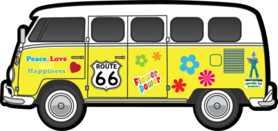 Yellow 70&#39;s Van magnet