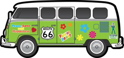 Green 70&#39;s Van magnet
