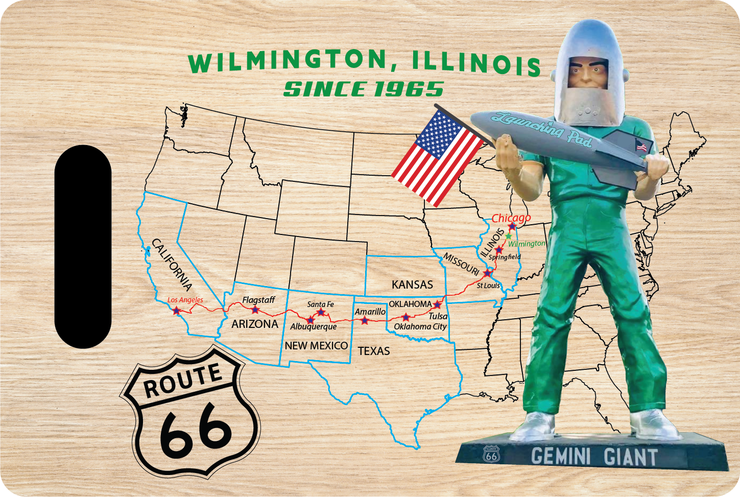 Wood cutting board with handle GG map