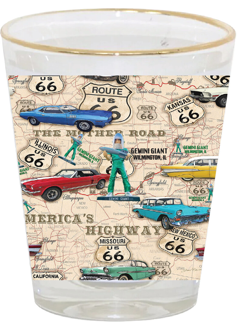 1.5oz Gold rim shot glass