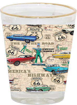 1.5oz Gold rim shot glass