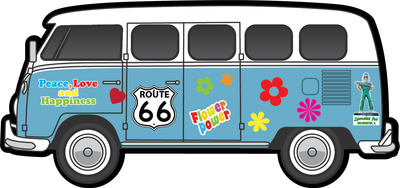 Blue 70's Van magnet