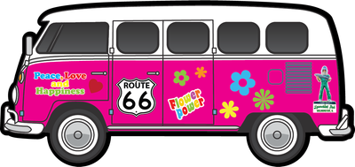 Pink 70's Van magnet