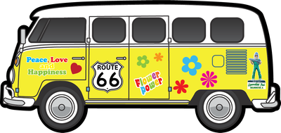 Yellow 70's Van magnet