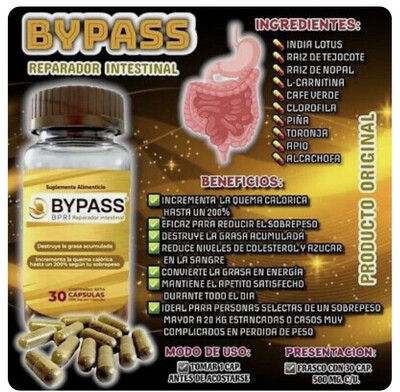 BYPASS BPRI Reparador Intestinal Destruye La Grasa Acumulada/Baja De Peso