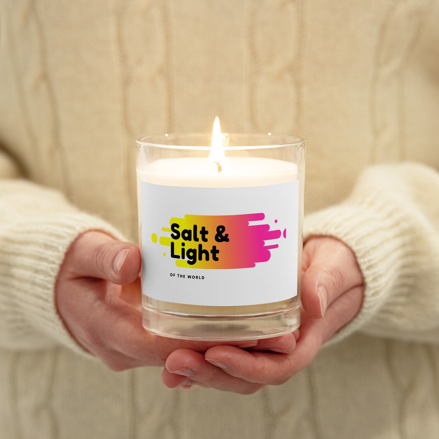 Salt & Light Glass jar soy wax candle