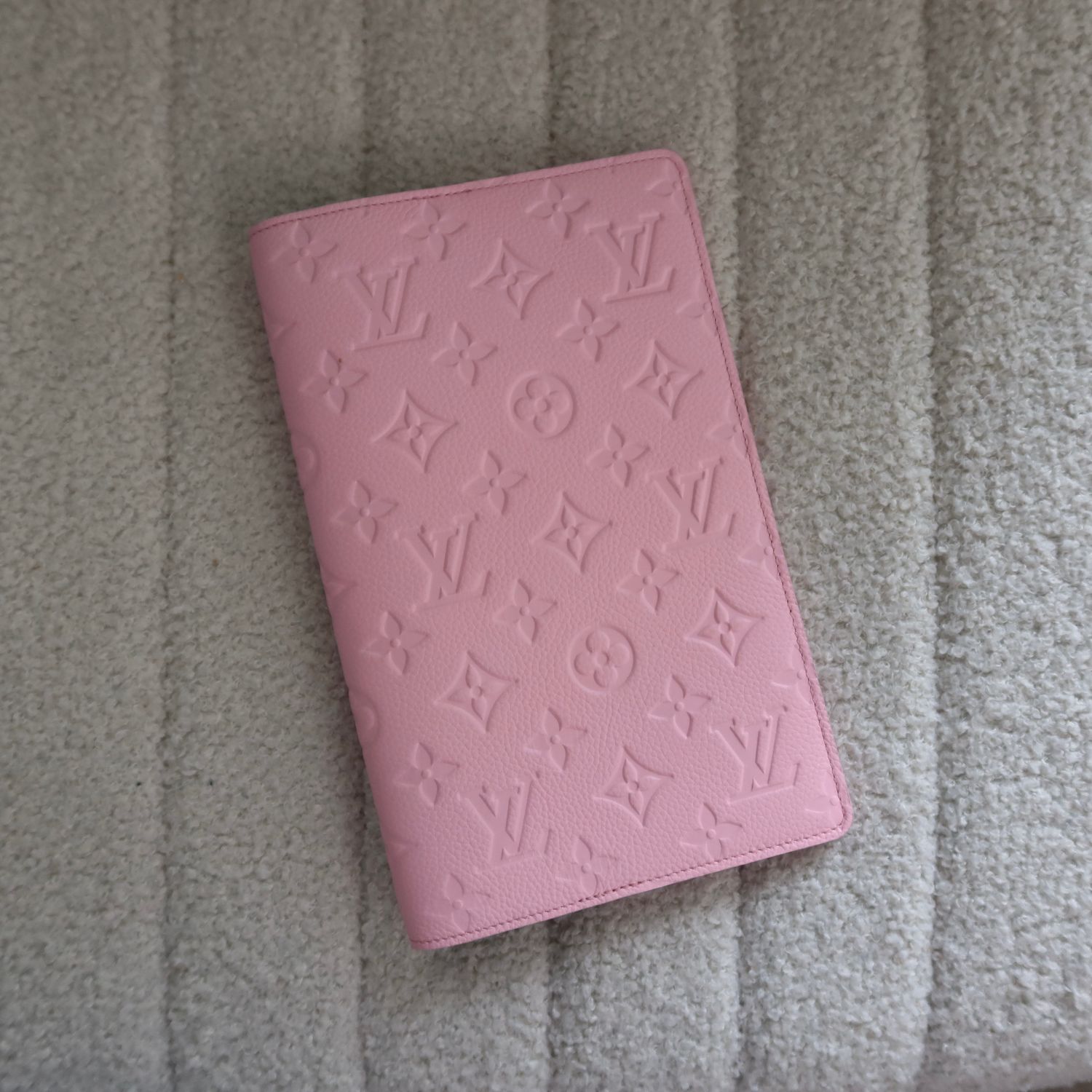 LV Emily Notebook MM Empreinte Leather Cotton Candy Pink
