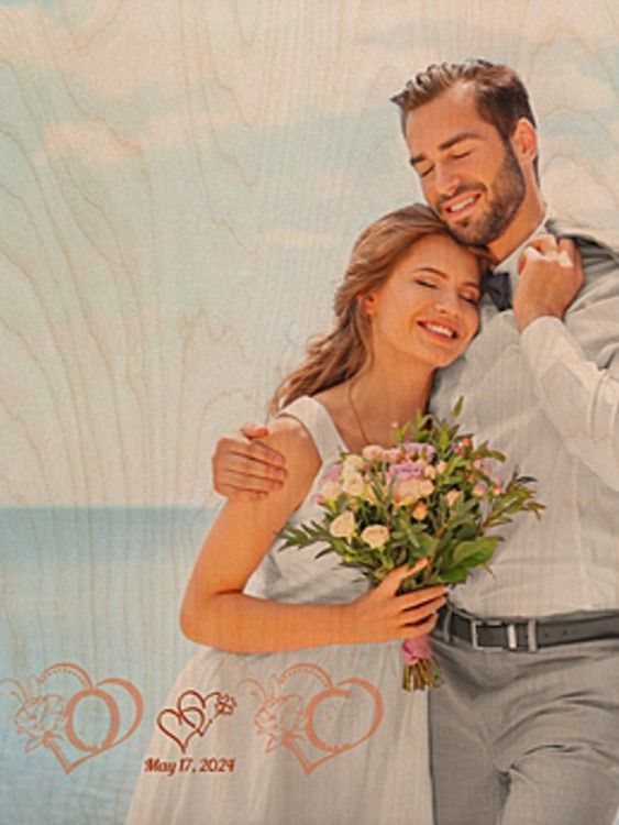 Doodles Wedding gift | Square Budget-Friendly Wood Print