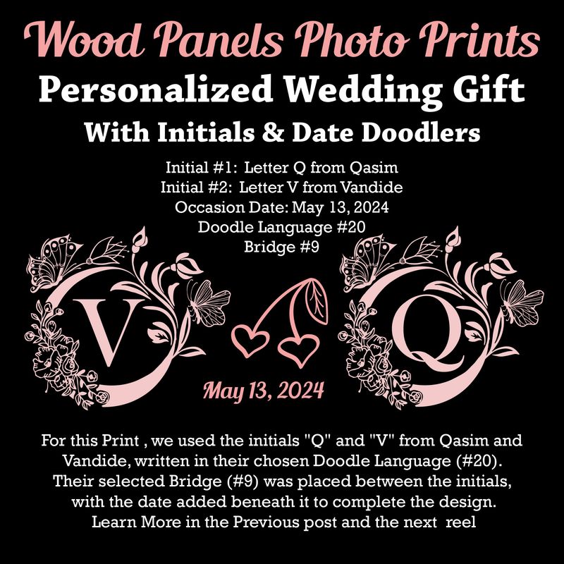 Doodles Wedding gift | Portrait Budget-Friendly Wood Print