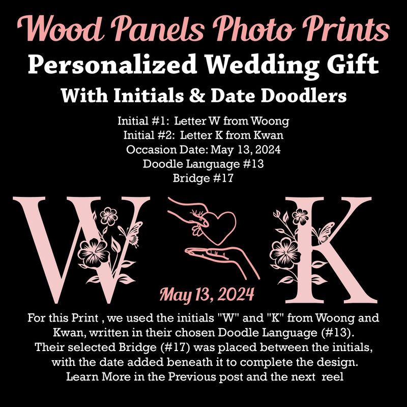 Doodles Wedding gift | Landscape Budget-Friendly Wood Print