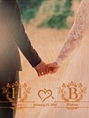 Monogram Couples gift | Panoramic Premium Wood Print